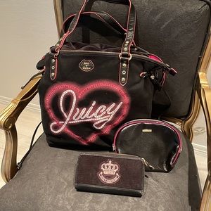 Juicy Couture Bag (RARE!!) AND Juicy Couture WALLET & Juicy Couture MAKE…